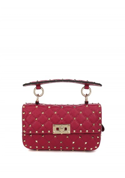 Valentino Garavani Rockstud Zip Handbag In Red