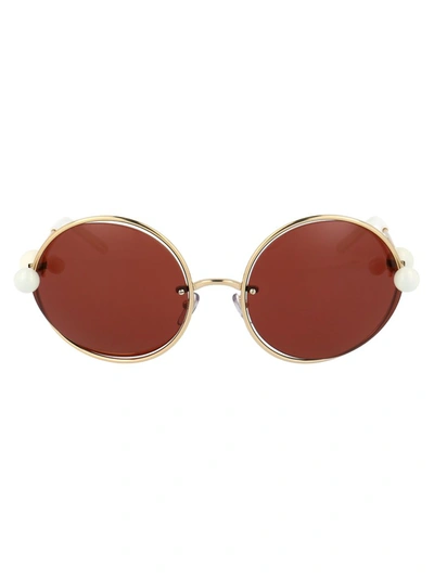 Marni Eyewear Me106s Sunglasses In 716 Gold/white