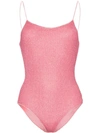 Oseree Shine Voila Rhinestone One-piece Swimsuit In Pink