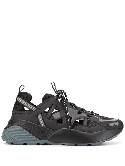 Stella Mccartney Black Eclypse Cut-out Sneakers In Multicolor