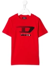 Diesel Teen Logo Print T-shirt In Red