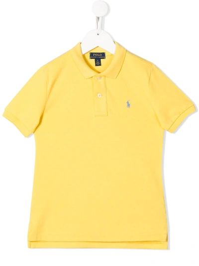Ralph Lauren Kids' Embroidered Logo Polo Shirt In Yellow