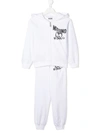 Moschino Kids' Logo Print Tracksuit Set In White