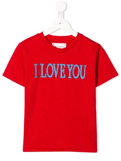 Alberta Ferretti Kids' Embroidered T-shirt In Red