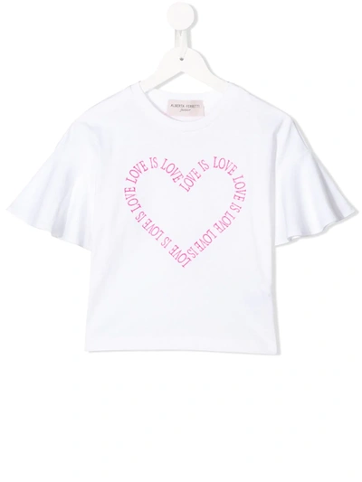 Alberta Ferretti Kids' Short Sleeved T-shirt In White