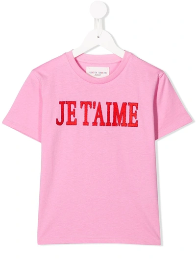 Alberta Ferretti Teen Embroidered T-shirt In Pink