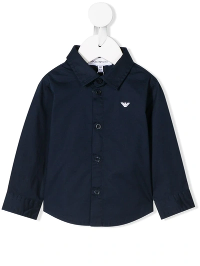 Emporio Armani Babies' Logo Shirt In Blue