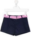 Ralph Lauren Kids' Belted Stretch-cotton Shorts In Blue