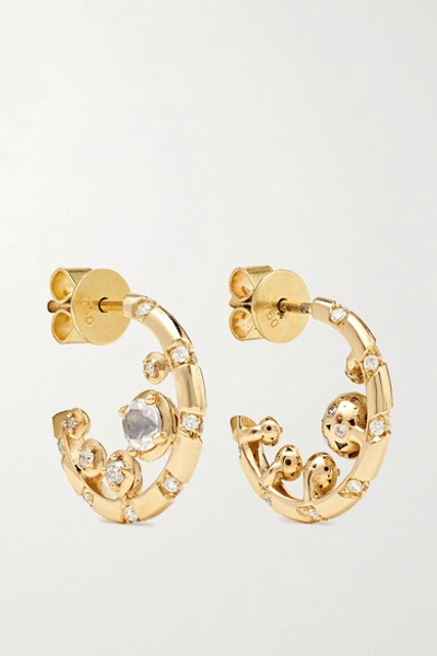 Alice Cicolini Bubble Kimono Nibble 14-karat Gold, Diamond And Quartz Earrings