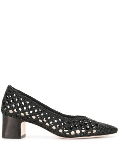 Loeffler Randall Imogene Woven Leather Low-heel Pumps In Black