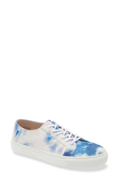 Aquatalia Oralee Tie-dye Suede Tennis Sneakers In Navy/ White