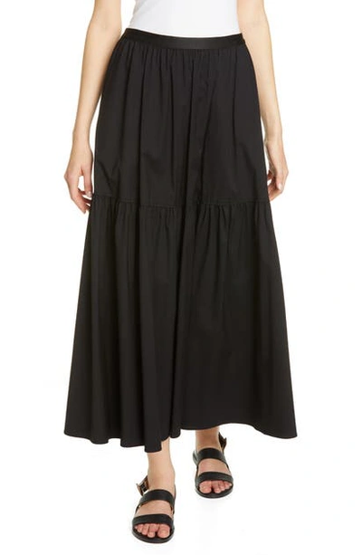 Lafayette 148 Petite Classic Stretch Cotton Safford Skirt In Black