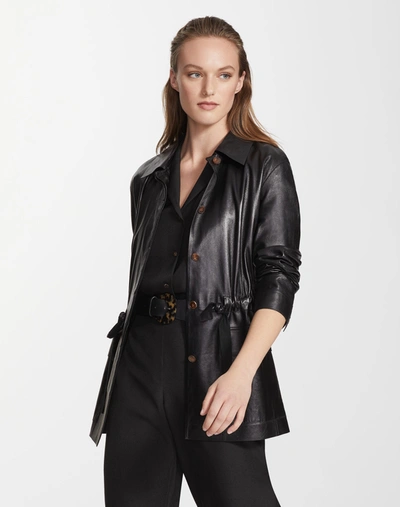Lafayette 148 Supple Nappa Leather Connery Jacket In Black