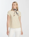 Lafayette 148 Cotton Jersey Modern Tee In Beige