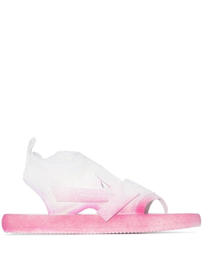 Off-white Pink Scuba Suede Sandals In White