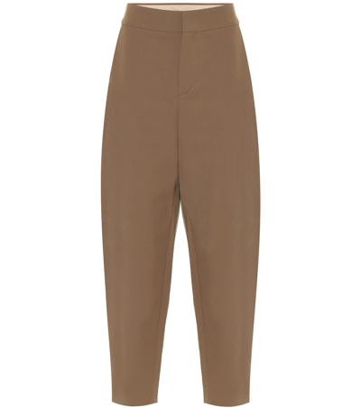 Chloé Twill Tapered Trousers In Brown
