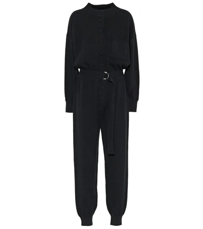 Cordova Corvara Belted Wool, Silk And Cashmere-blend Jumpsuit In Black