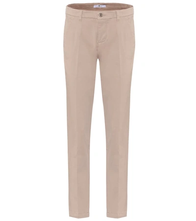7 For All Mankind Chino Cotton-blend Sateen Pants In Beige
