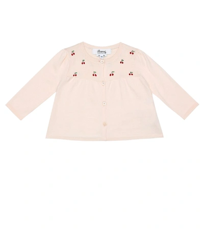 Bonpoint Baby Cotton Cardigan In Pink