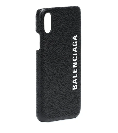 Balenciaga Cash Leather Iphone X/xs Case In Black