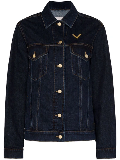 Valentino Vgold Denim Shirt Jacket In Blue