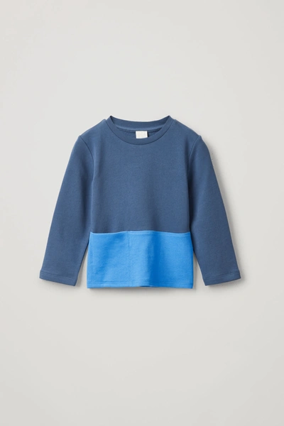 Cos Kids' Colour-block Jersey Top In Blue