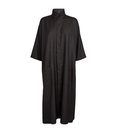 Eskandar A-line Shirt Dress In Slate