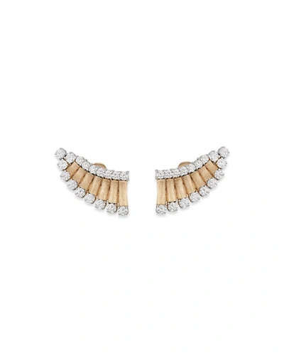 Staurino 18k Yellow Gold Diamond Wing Earrings
