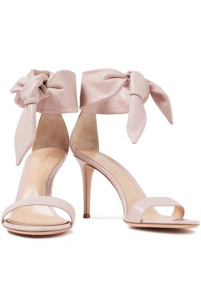 Gianvito Rossi Knotted Leather Sandals In Pastel Pink