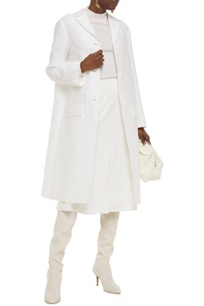 Nina Ricci Cotton- Blend Cloqué Coat In White