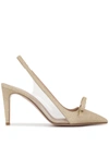 Red Valentino Bow Detail Pumps In Gold