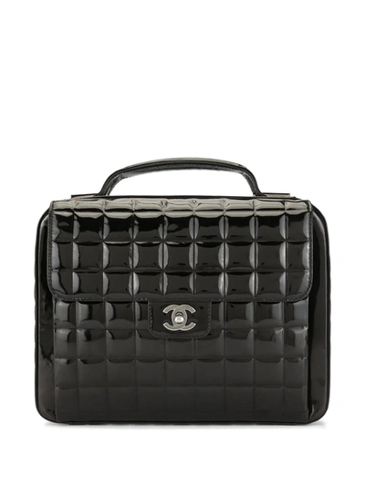 Pre-owned Chanel 2002 Choco Bar Briefcase In Black