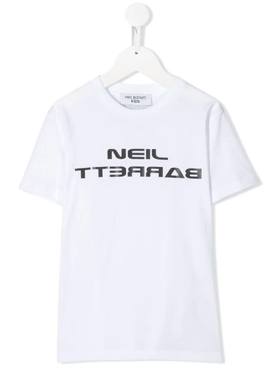 Neil Barrett Kids' Logo Print T-shirt In White