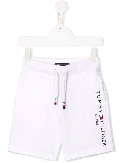 Tommy Hilfiger Junior Teen Embroidered Logo Track Shorts In White