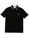 Hugo Boss Boys' Embroidered Short Sleeve Polo Shirt - Little Kid, Big Kid In Black