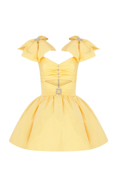 Raisa Vanessa Ribbon Shouldered Yellow Mini Dress