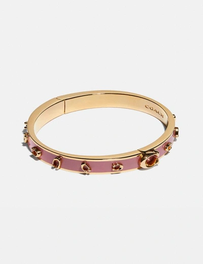 Coach Pegged Signature Bangle - Women's In Gold/rose | ModeSens