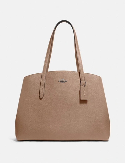 Coach Charlie Carryall 40 In Light Nickel/taupe