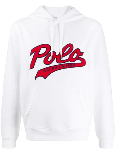 Polo Ralph Lauren Men's Double-knit Logo Hoodie In White | ModeSens