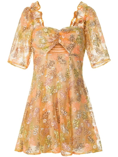 alice mccall sequin dress Alice Mccall Celestial Creature Sequined Mini Dress In 黄色