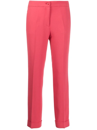 Etro Turned-up Tapered-leg Trousers In Pink