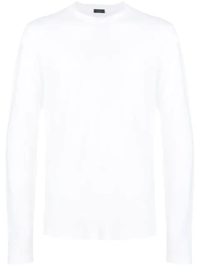 Zanone Crew-neck Long-sleeve T-shirt In White