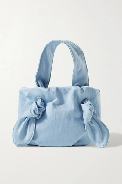 Staud Ronnie Knotted Canvas Tote In Light Blue