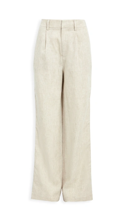 Reformation + Net Sustain Chandler Silk-charmeuse Wide-leg Trousers In Ivory