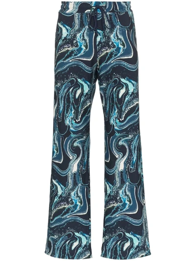 Canessa Dylan Graphic-print Drawstring Trousers In Blue