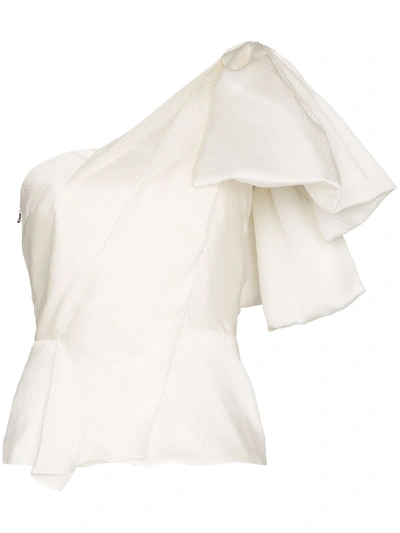 Roland Mouret Toulon Frill Detail Top In White