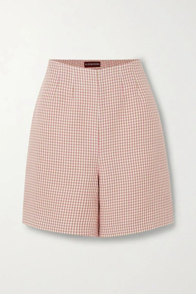 Alexa Chung Darted Houndstooth Shorts In Pink