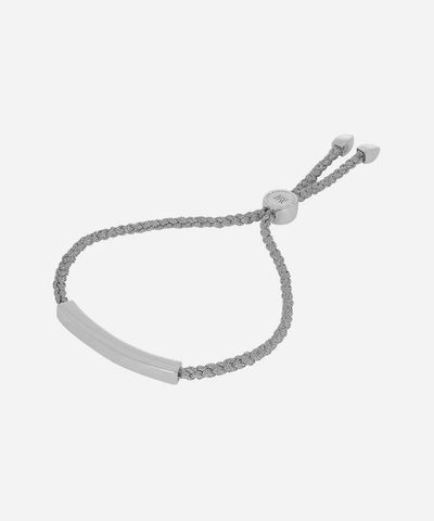 Monica Vinader Engravable Linear Bar Friendship Bracelet In Silver