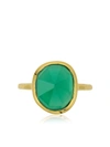 Monica Vinader 18ct Gold Plated Vermeil Silver Siren Medium Green Onyx Stacking Ring