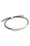 Monica Vinader Silver Linear Cord Friendship Bracelet